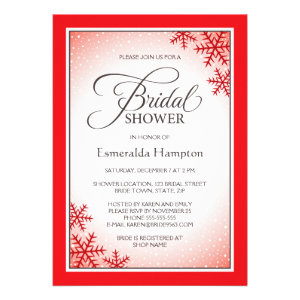 Christmas Bridal Shower Invitations Announcements Zazzle Text