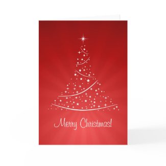 Red Christmas Tree card card