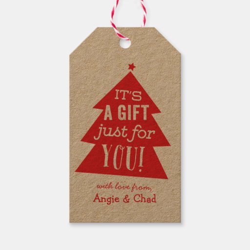 Red Christmas Tree Gift Gift Tags | Zazzle