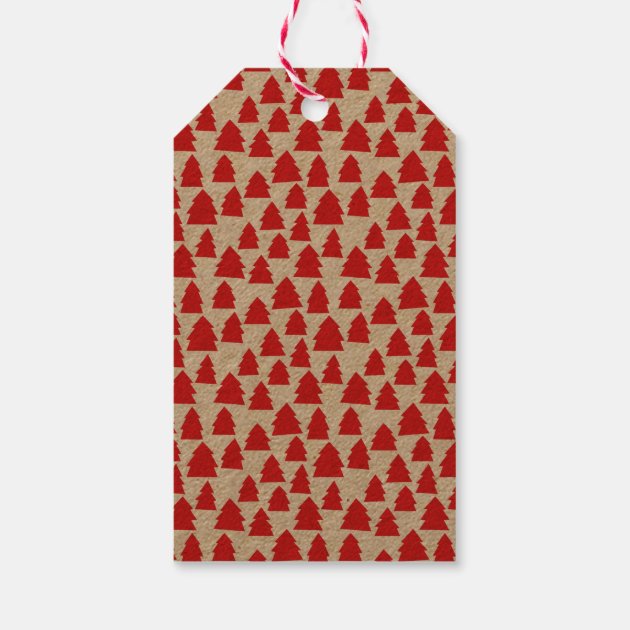 Red Christmas Tree Gift Pack Of Gift Tags