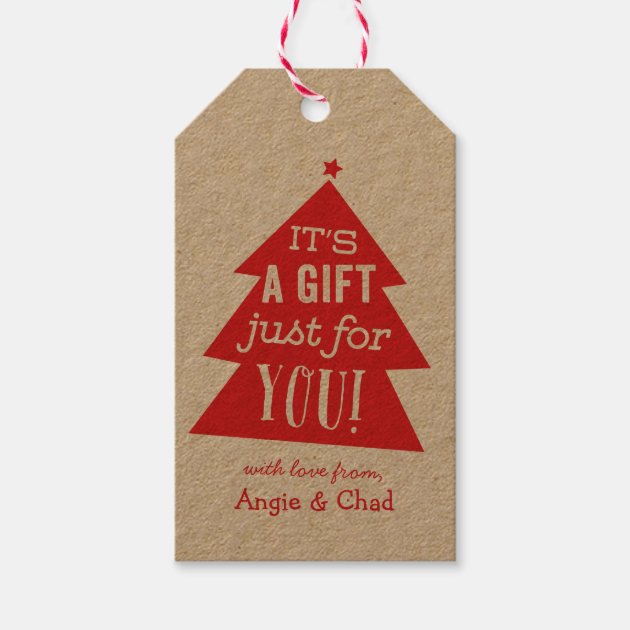 Red Christmas Tree Gift Pack Of Gift Tags 1/3