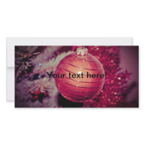 Red Christmas tree ornament Custom Photo Card