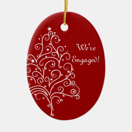 red christmas tree winter engagement ornament red christmas tree winter engagement ornament