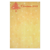 REd Christmas Tree with Stars Stationery