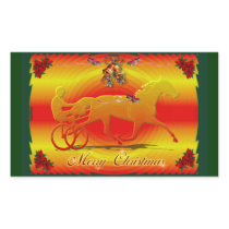 Red Christmas Trotter Rectangular Stickers