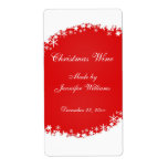 Red Christmas Wine Label
