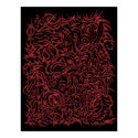 Red Chrome Oriental Tribal Tattoo Poster posters