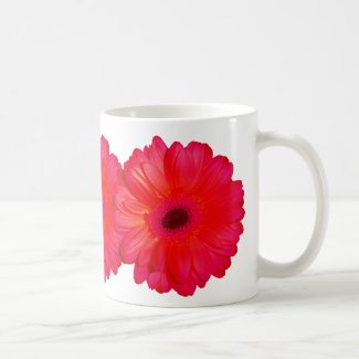 Red chrysanthemum mug