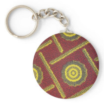 Red circle African Print Keychain