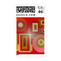 red circles and squares postage