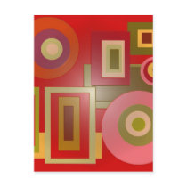 red circles and squares postcards