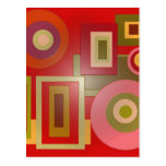red circles and squares postcards