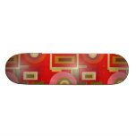 Red circles and Squares Skate Board Decks