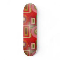 Red circles and Squares Skate Board Decks