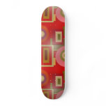 Red circles and Squares Skate Board Decks