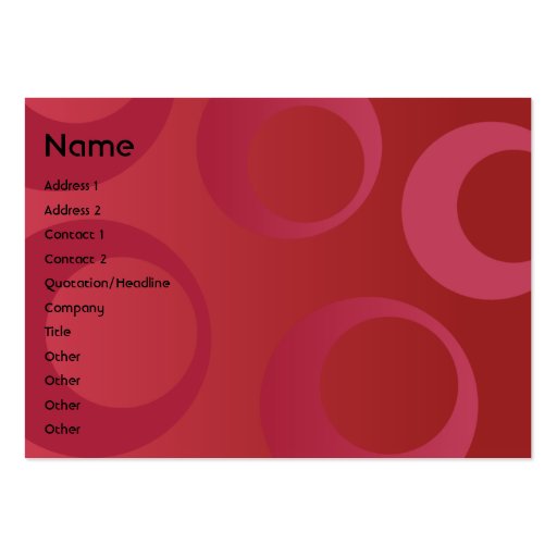 Red Circles - Chubby Business Card Template (front side)