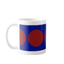 Red Circles on Blue mugs