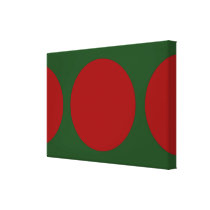 Red Circles on Green canvas prints
