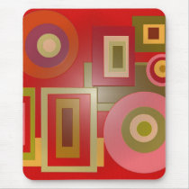 red circles squares mousepads by DonnaGraysonAbstract red circles squares mousepads