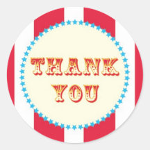 Red Circus Thank You Sticker
