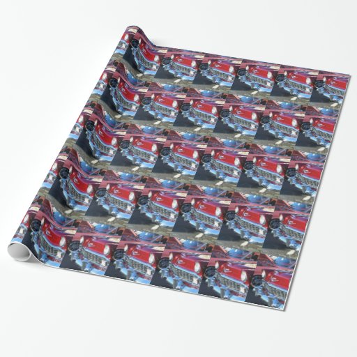 Red classic car wrapping paper Zazzle