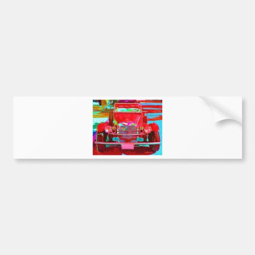 Red Classic Sports Car Bumper Sticker