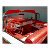 Red Classic Vintage Car Poster posters by Topteevintage Red Classic Vintage Car Poster posters