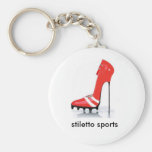 red cleat stiletto, stiletto sports key chains