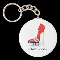 red cleat stiletto, stiletto sports keychains