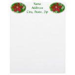 Red Clematis Merry Christmas Letterhead Design