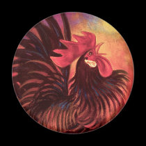 Red Cock Rooster Painting Art - Multi magnets