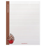 Red Coffee Cupcake coffee Lined List Letterhead