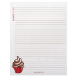 Red Coffee Cupcake Lined List Customized Letterhead