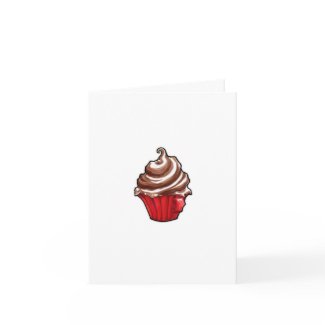 Red Coffee Cupcake Note Card card