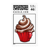 Red Coffee Cupcake Stamp