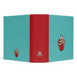 Red Coffee Cupcake teal Binder