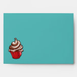 Red Coffee Cupcake teal Card Envelope