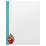 Red Coffee Cupcake teal Letterhead