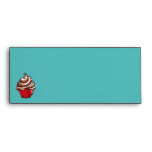 Red Coffee Cupcake teal Letterhead Envelope