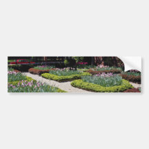 Red Colonial style garden flowers Bumper Sticker