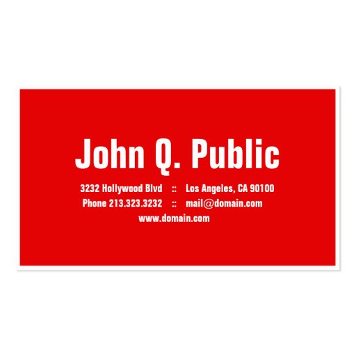 Red Color with White Frame Business Card (front side)