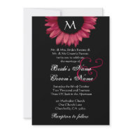 Red Colored Sunflower Wedding invitation