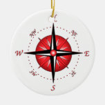 Red Compass Rose Ornament