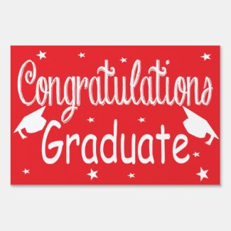 Red Congratulations Graduate Yard Sign