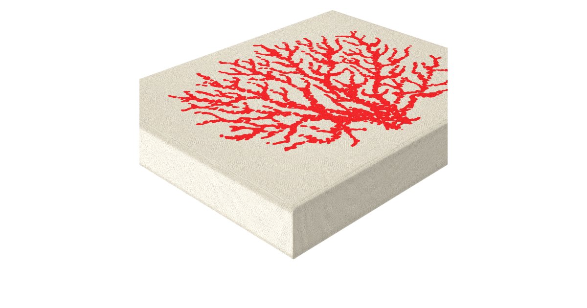 Red Coral Beach Sea Wall Art Decoration Zazzle