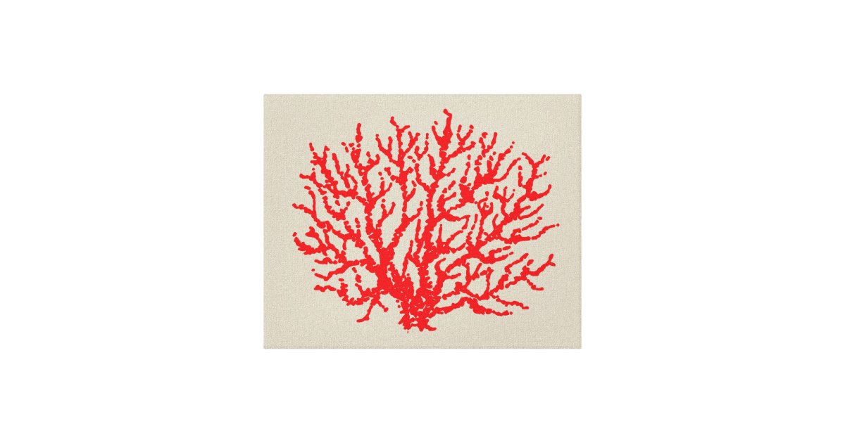 Red Coral Beach Sea Wall Art Decoration Zazzle