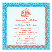 Red Coral Bridal Shower Invitation