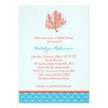 Red Coral Bridal Shower Invitation