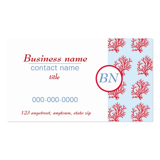 Red Coral Business Card (front side)