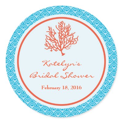 Red Coral Favor Sticker